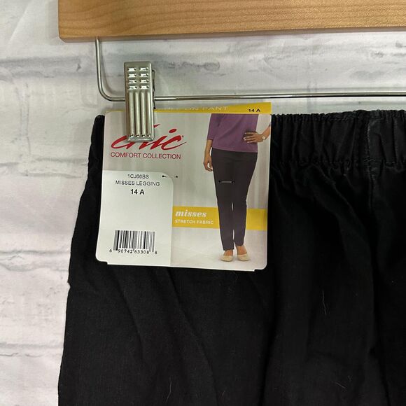 Chic Comfort Collection Black Leggings with Elastic Waist Band, 14A, NWT - Picture 3 of 5